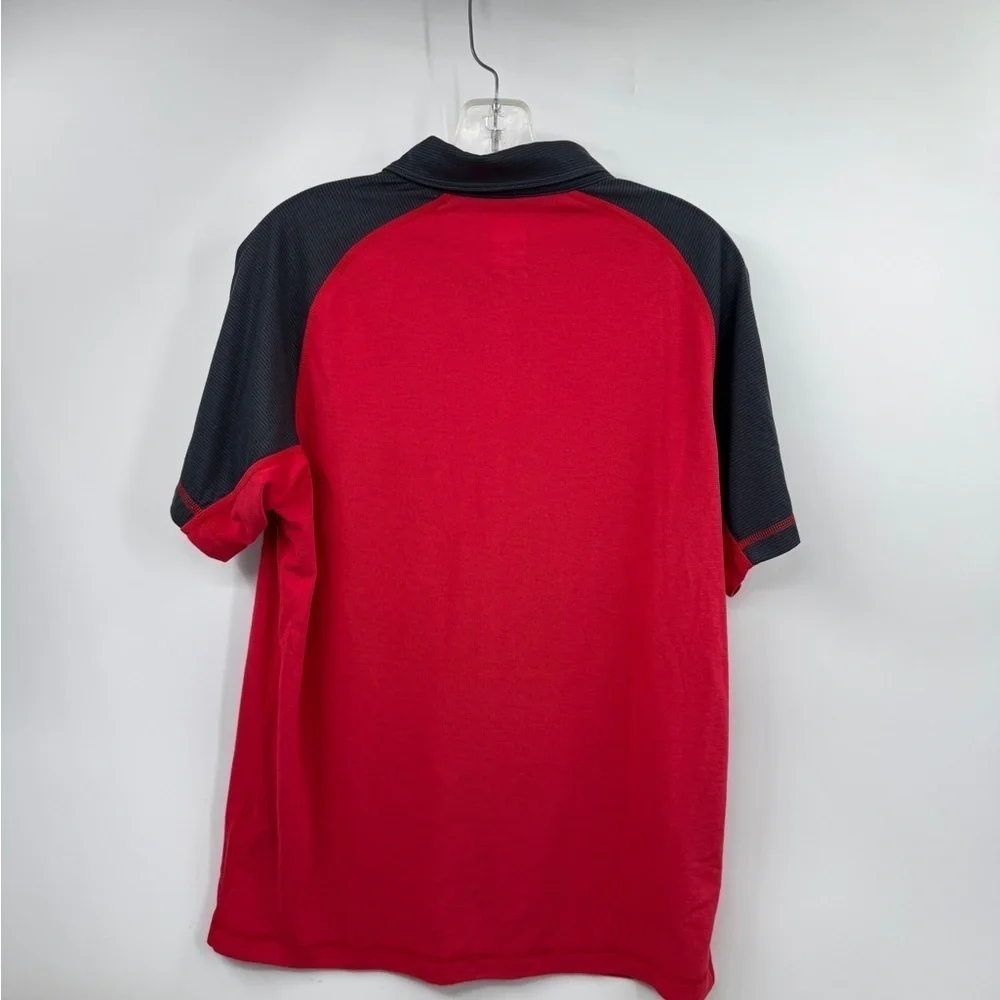 The North Face Polo Shirt Men's Medium Red 2 Tone Flash Dry Short Sleeve